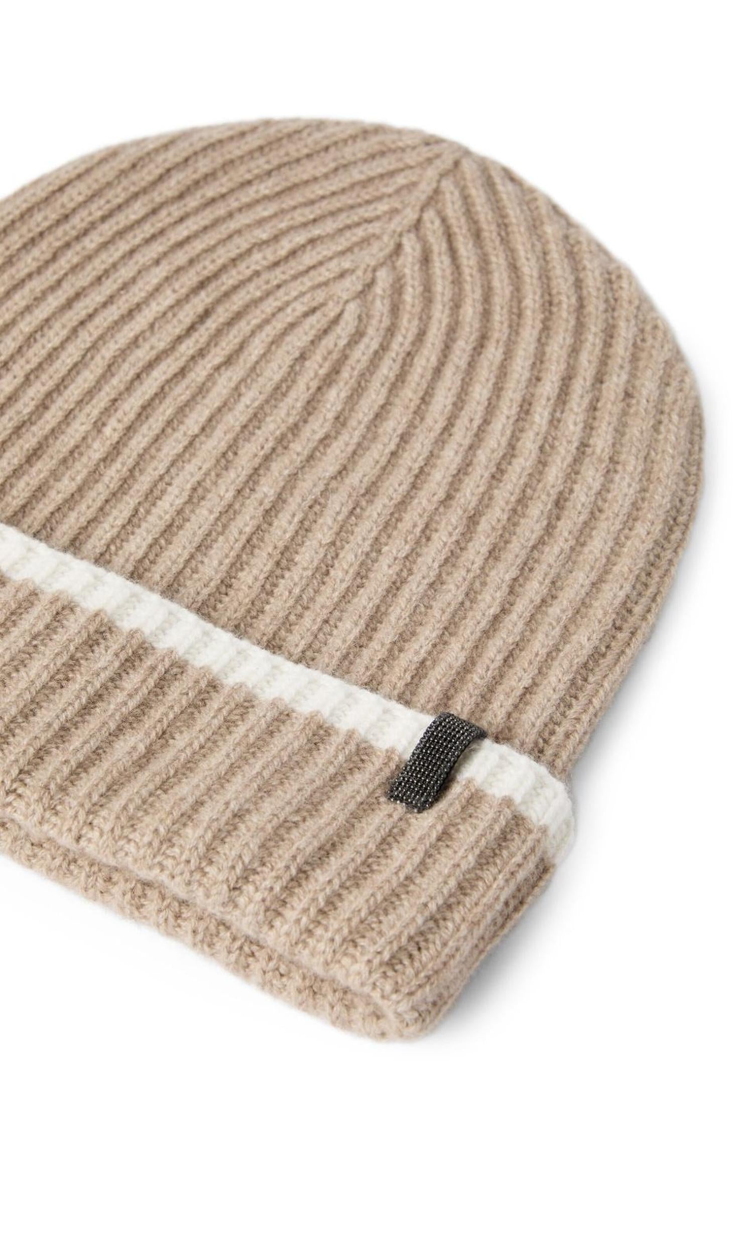 Brunello Cucinelli English Rib Cashmere Knit Skullcap with Monili Glam Steals