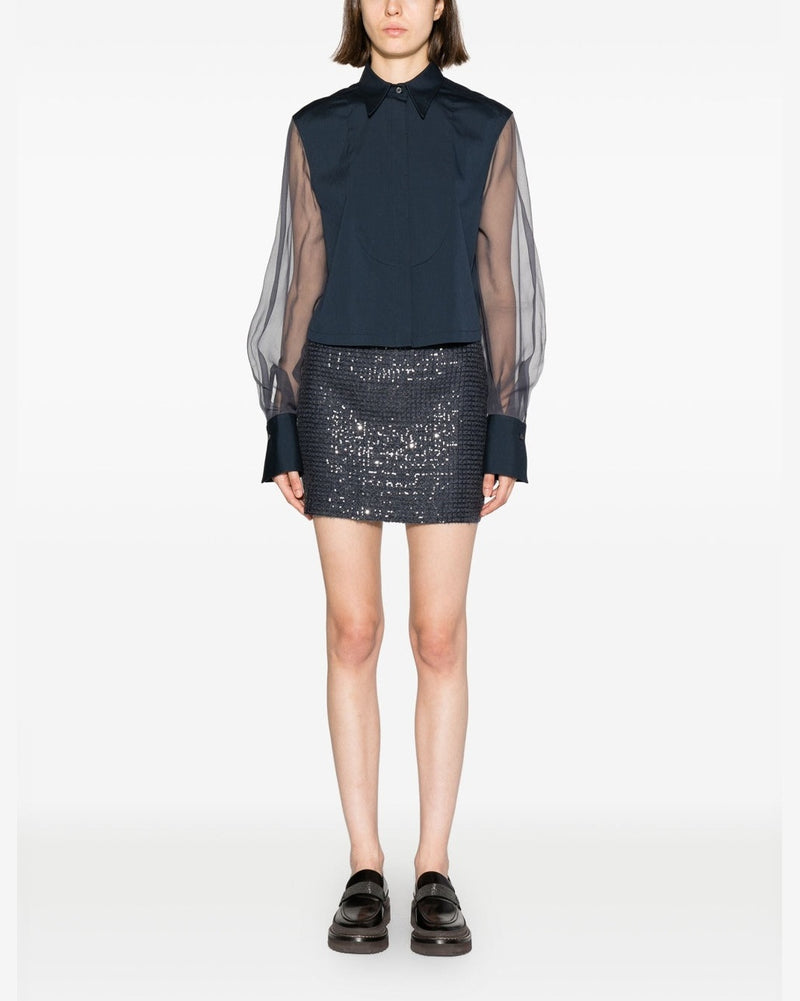 Brunello Cucinelli Gray Acetate Mini Skirt Glam Steals