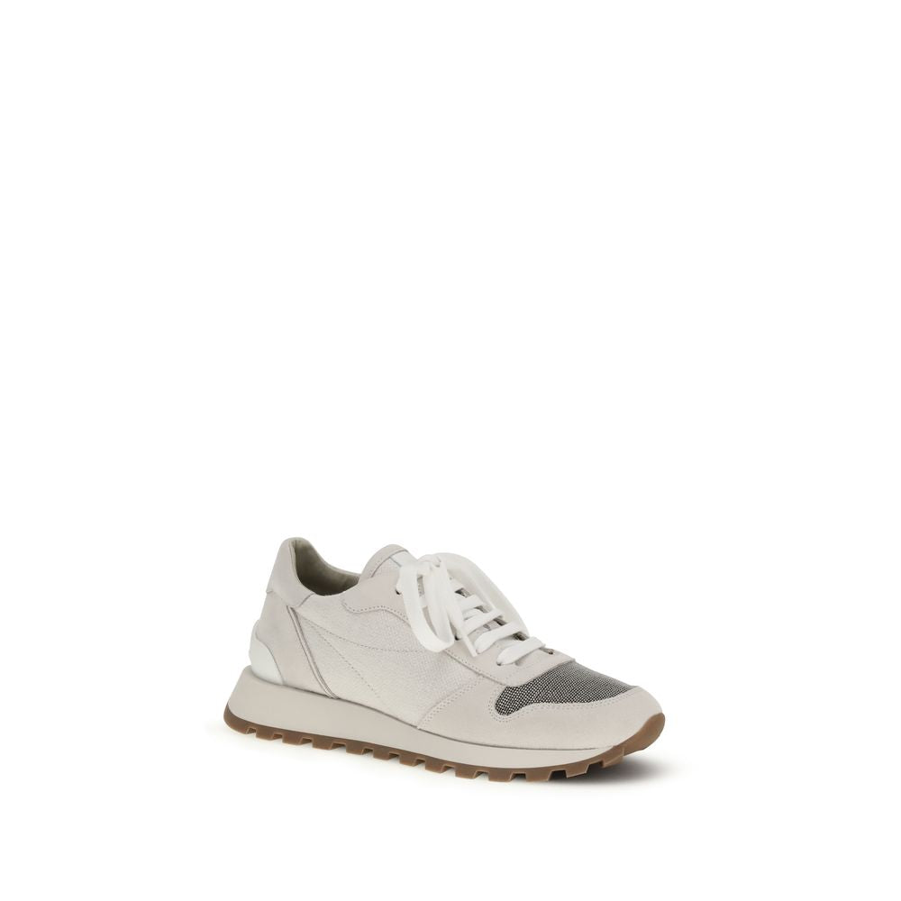 Brunello Cucinelli Gray Calf Leather Bos Taurus Athletic Sneakers Glam Steals
