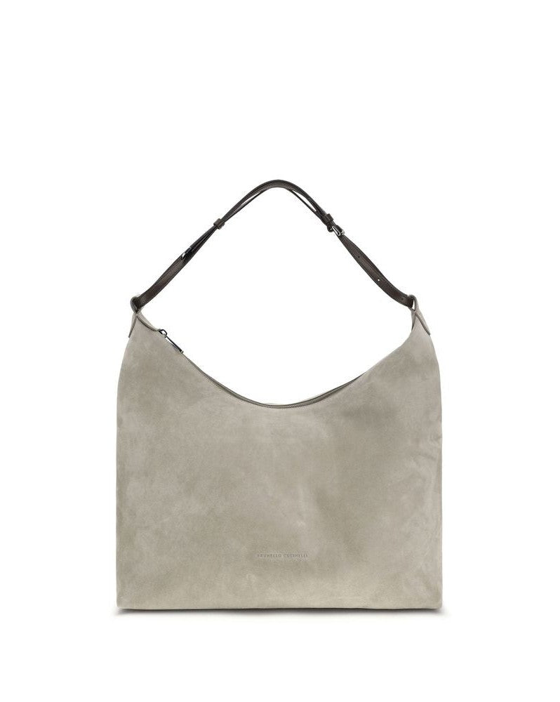 Brunello Cucinelli Gray Calf Leather Bos Taurus Handbag Glam Steals