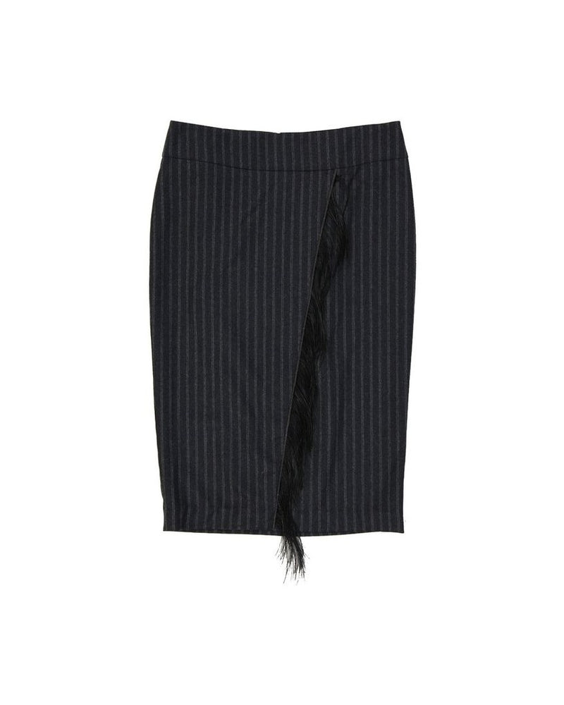 Brunello Cucinelli Gray Virgin Wool Midi Skirt Glam Steals