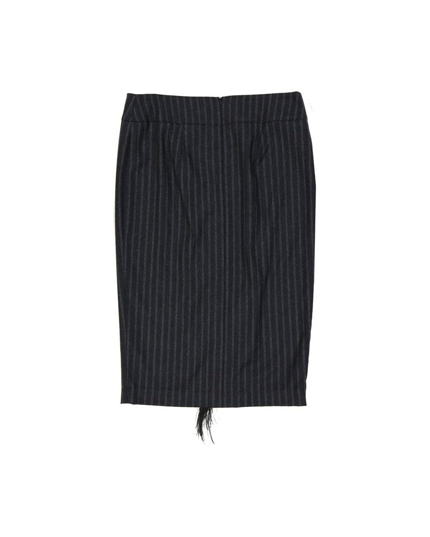 Brunello Cucinelli Gray Virgin Wool Midi Skirt Glam Steals