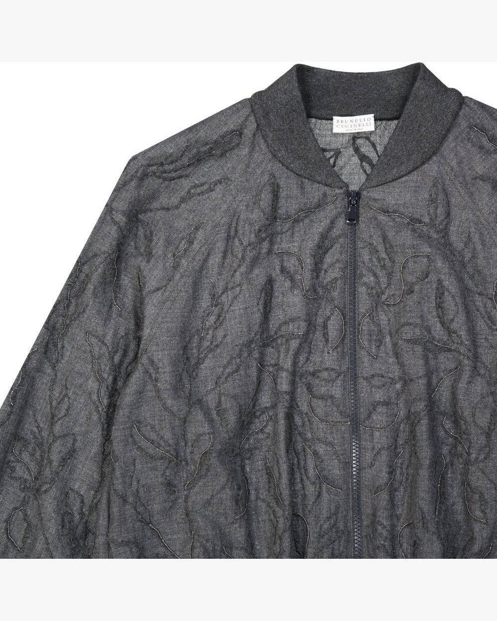 Brunello Cucinelli Gray Wool Virgin Bomber Glam Steals