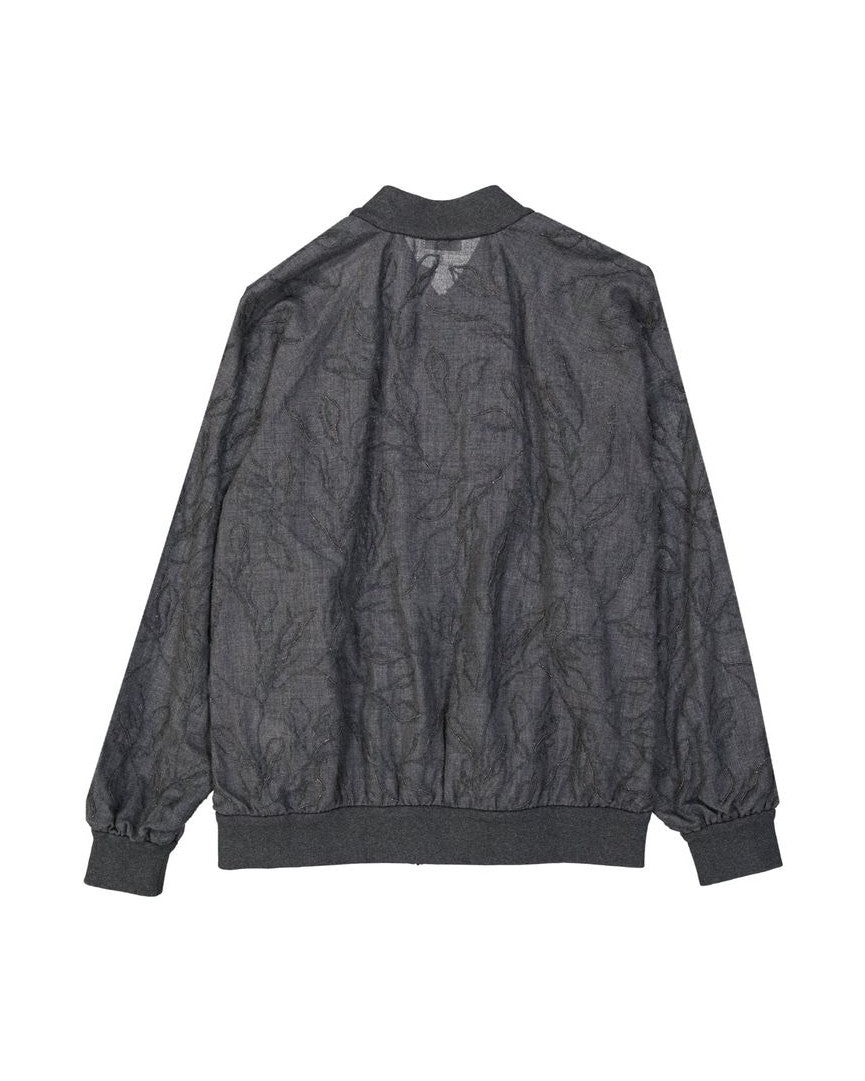 Brunello Cucinelli Gray Wool Virgin Bomber Glam Steals