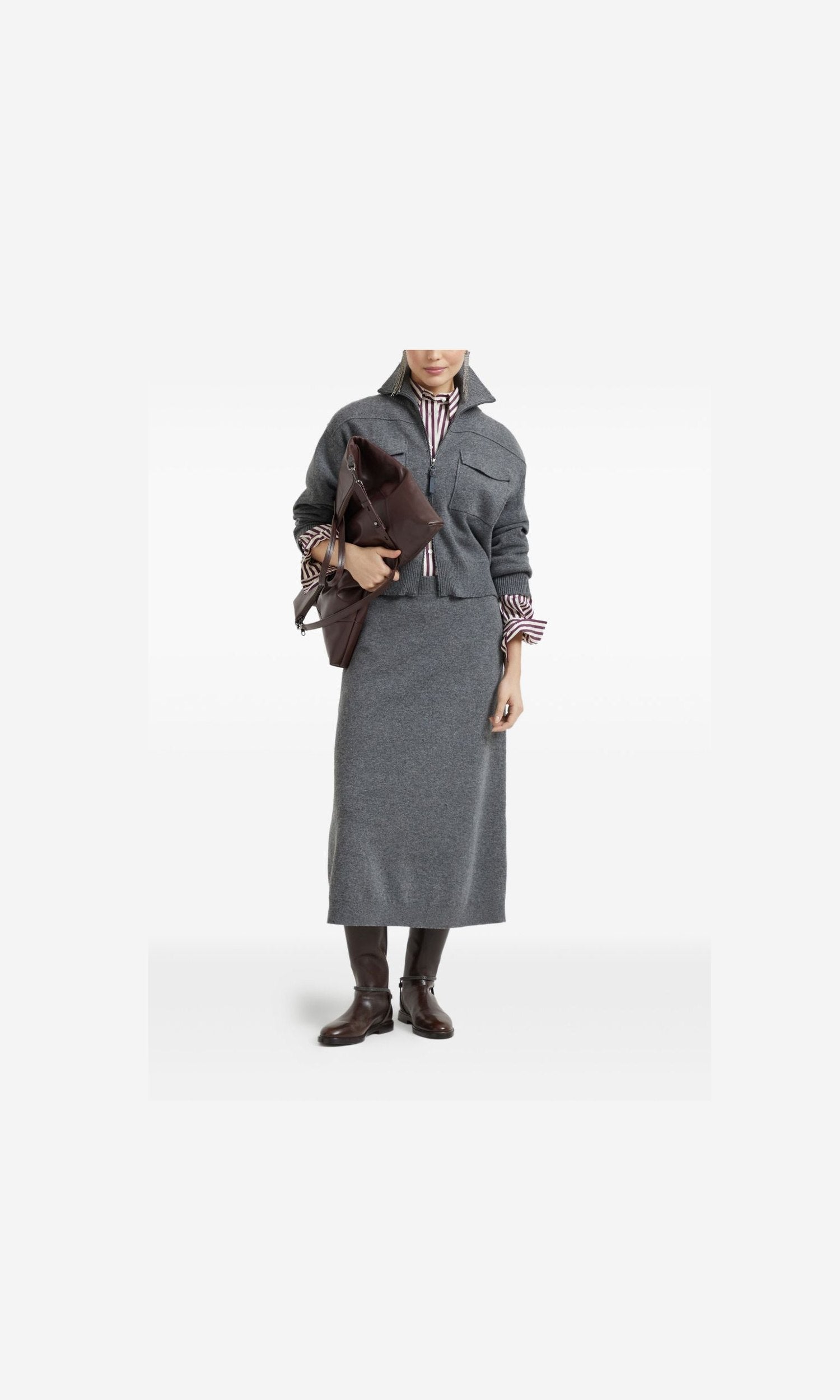 Brunello Cucinelli Grey Skirt Glam Steals