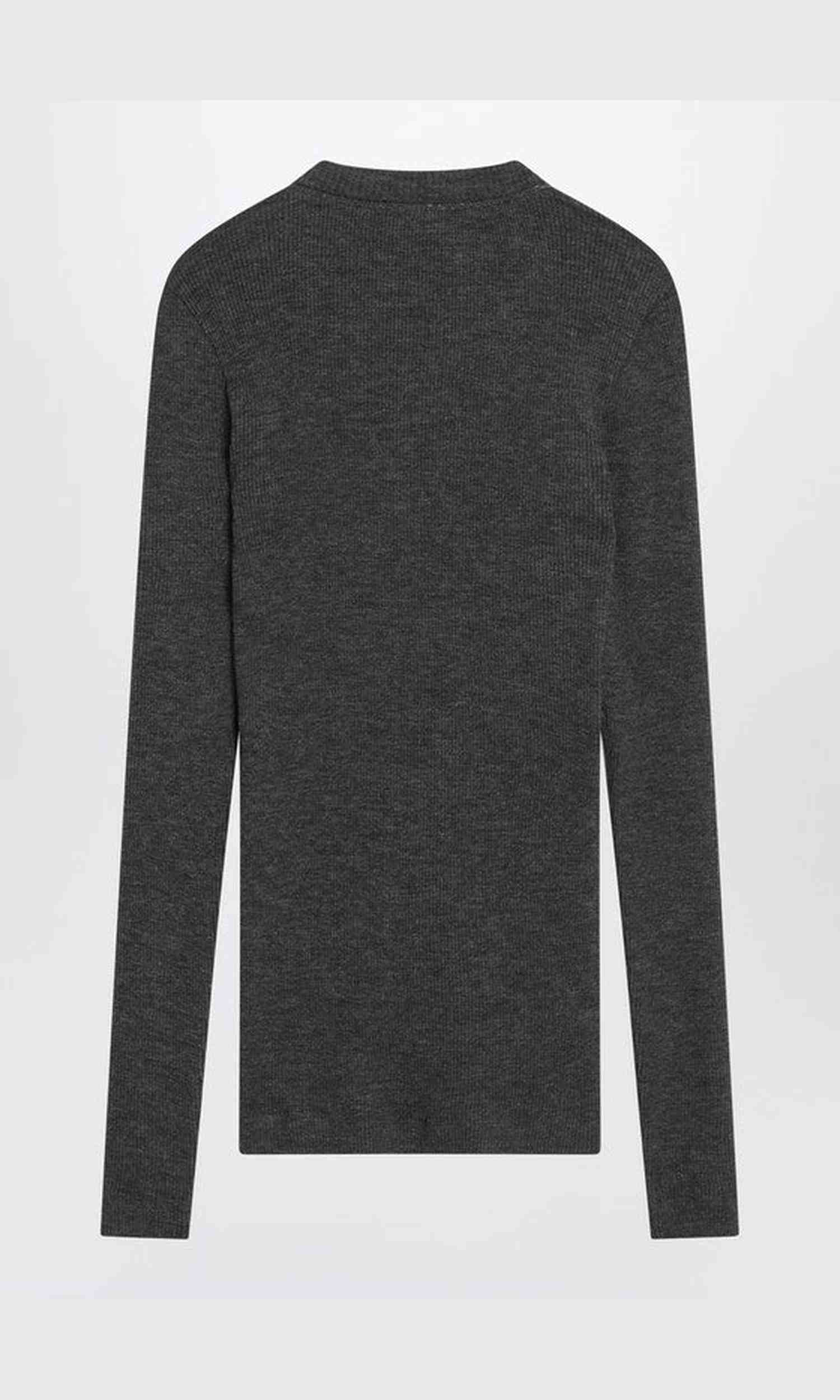 Brunello Cucinelli Grey Wool Dark Ribbed Sweater Glam Steals