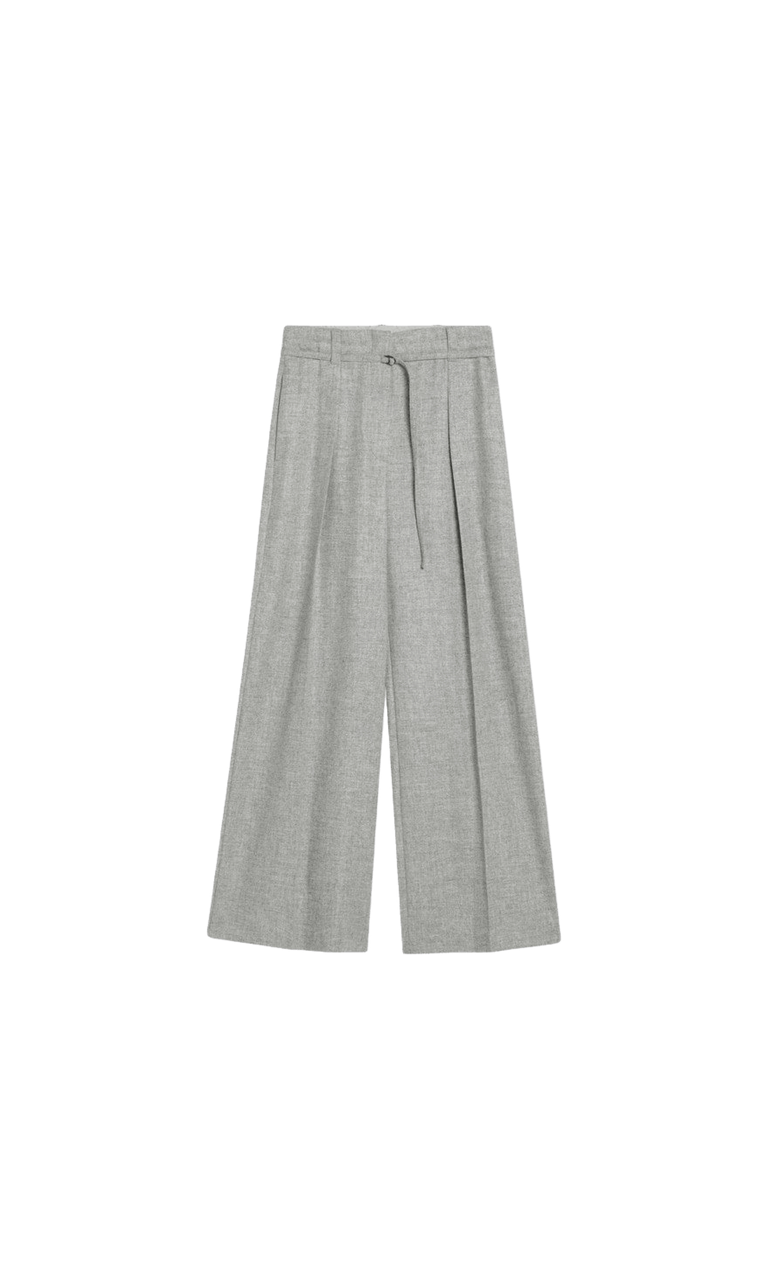 Brunello Cucinelli Grey Wool Wide Trouser in Cashmere Glam Steals