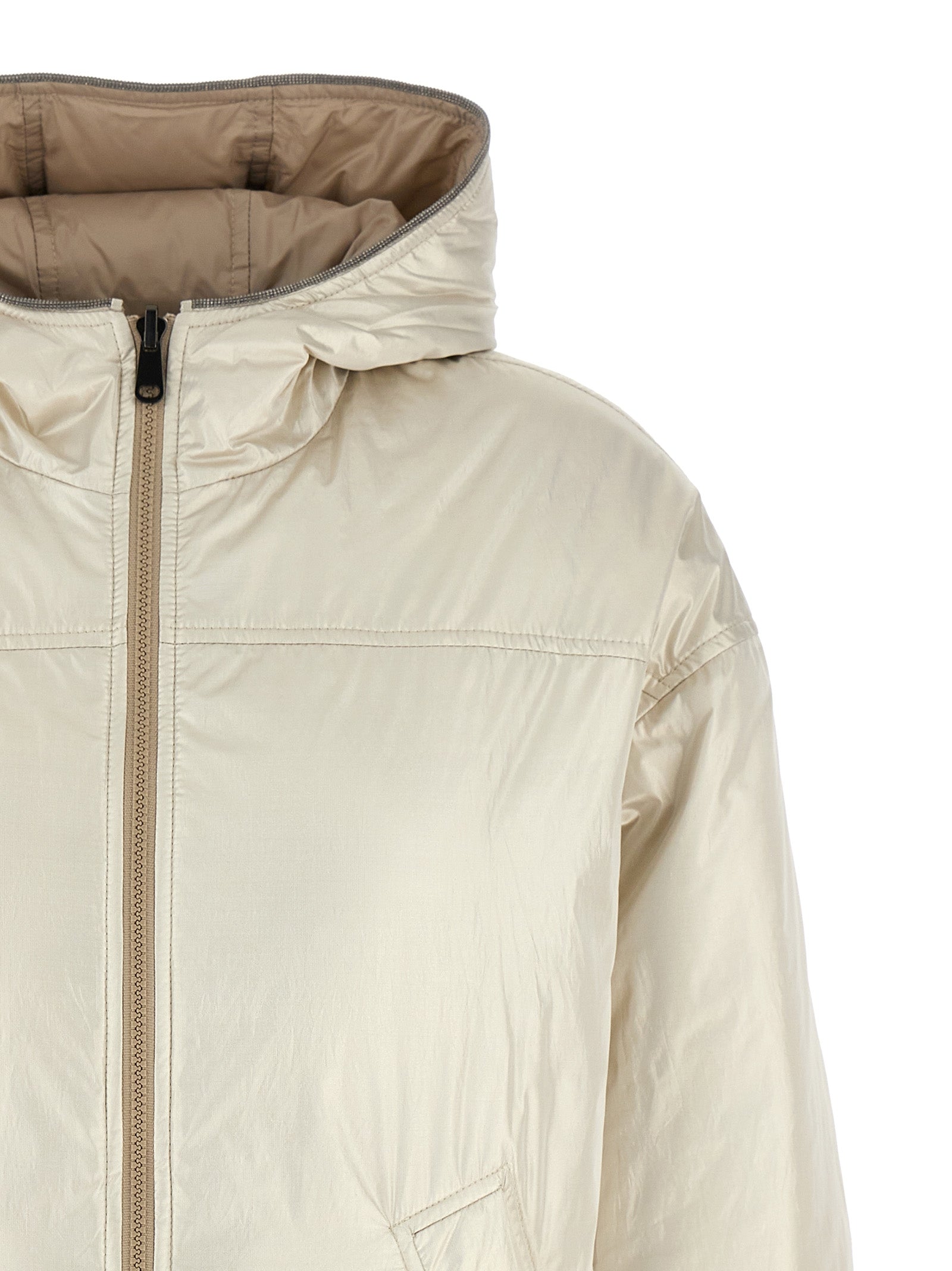 Brunello Cucinelli Laminated Reversible Down Jacket Glam Steals