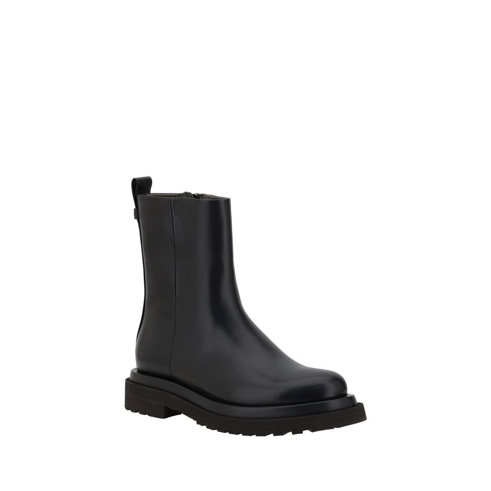 Brunello Cucinelli Leather Ankle Boots Glam Steals