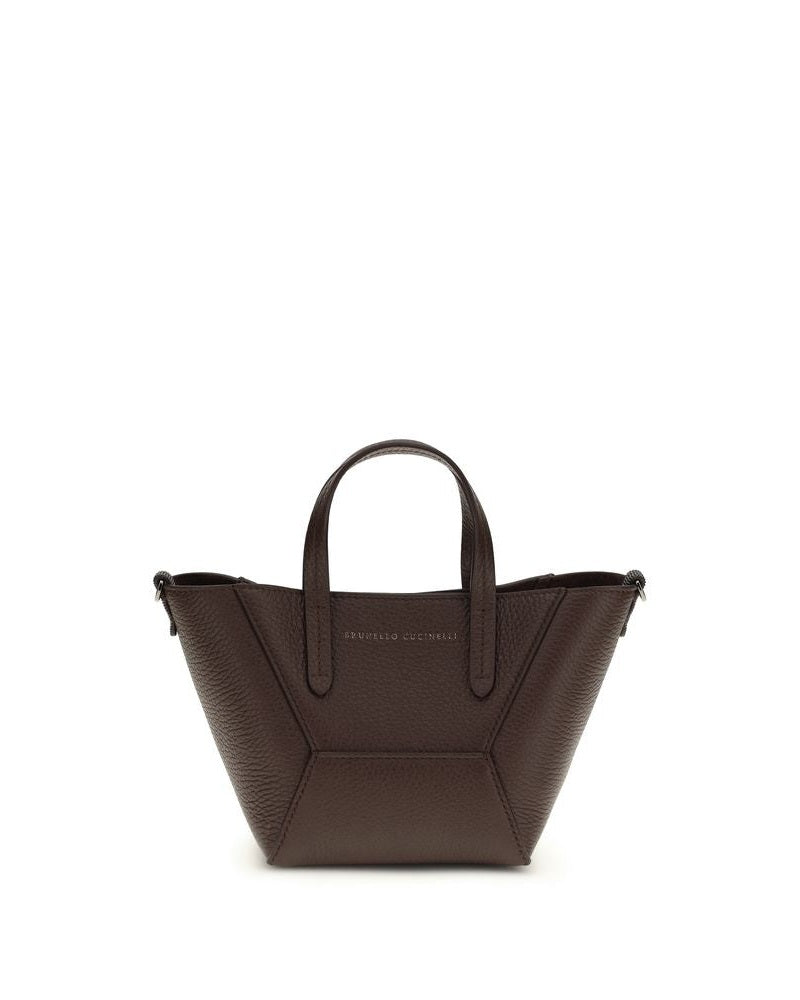 Brunello Cucinelli Leather Bordeaux Calf Bos Taurus Shoulder Bag 
