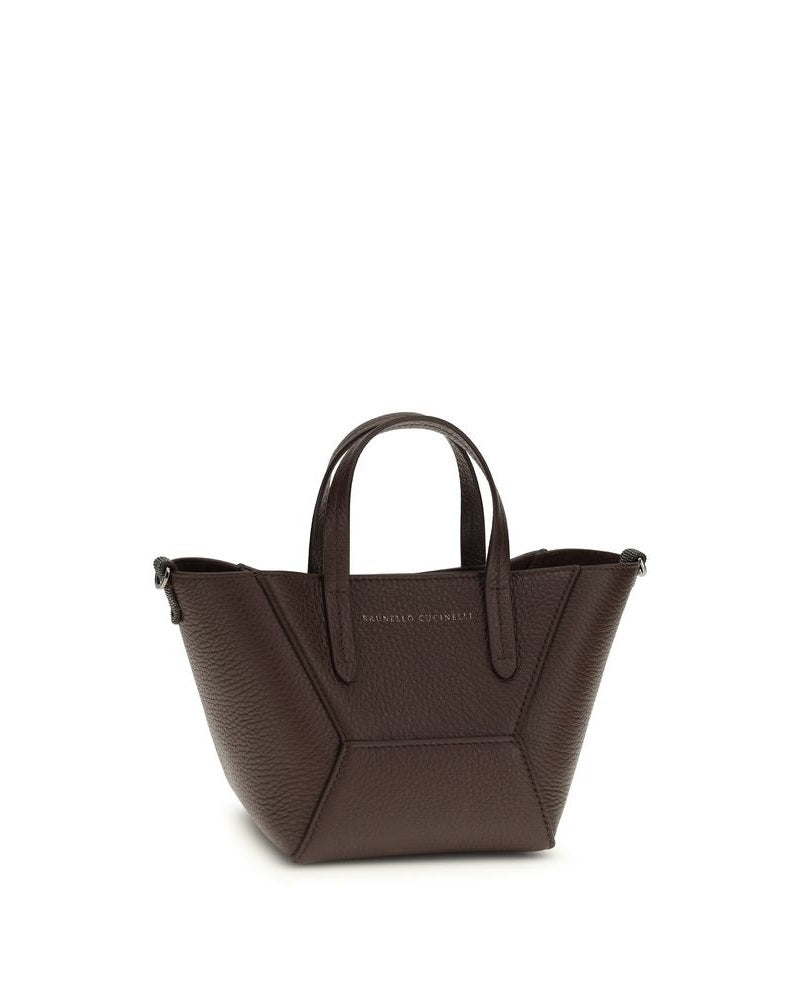 Brunello Cucinelli Leather Bordeaux Calf Bos Taurus Shoulder Bag 