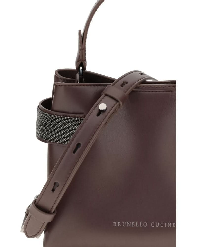 Brunello Cucinelli Leather Bordeaux Handbag 