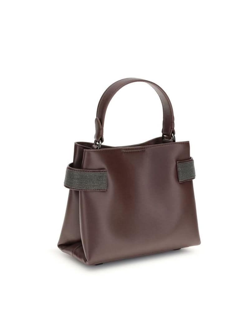 Brunello Cucinelli Leather Bordeaux Handbag 