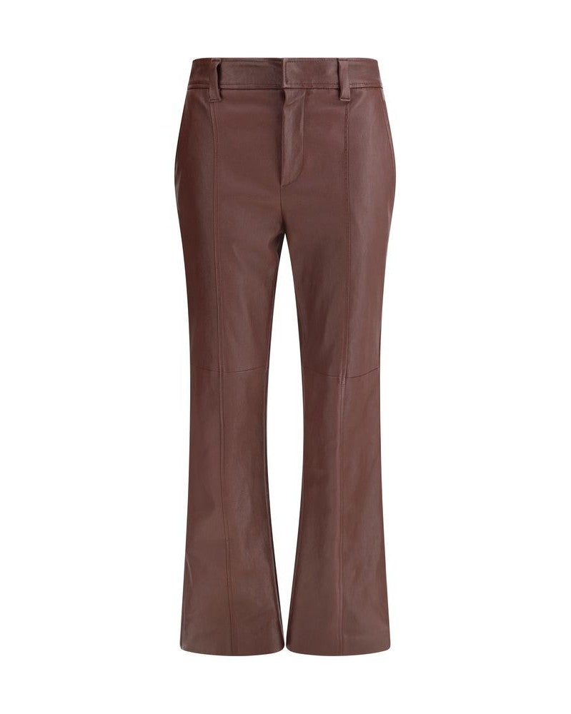 Brunello Cucinelli Leather Bordeaux Pant Glam Steals