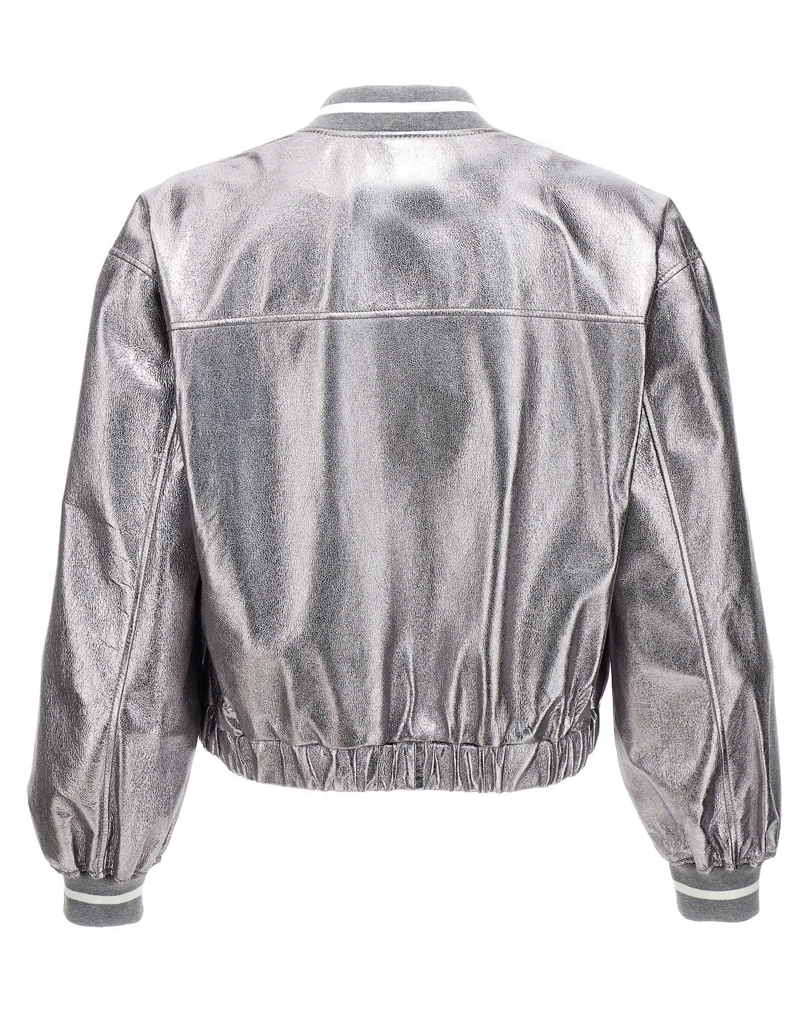 Brunello Cucinelli Leather Laminated Bomber Jacket Glam Steals