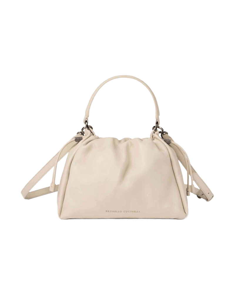 Brunello Cucinelli Leather Mellow Small Bucket Bag In Soft With Monili Glam Steals