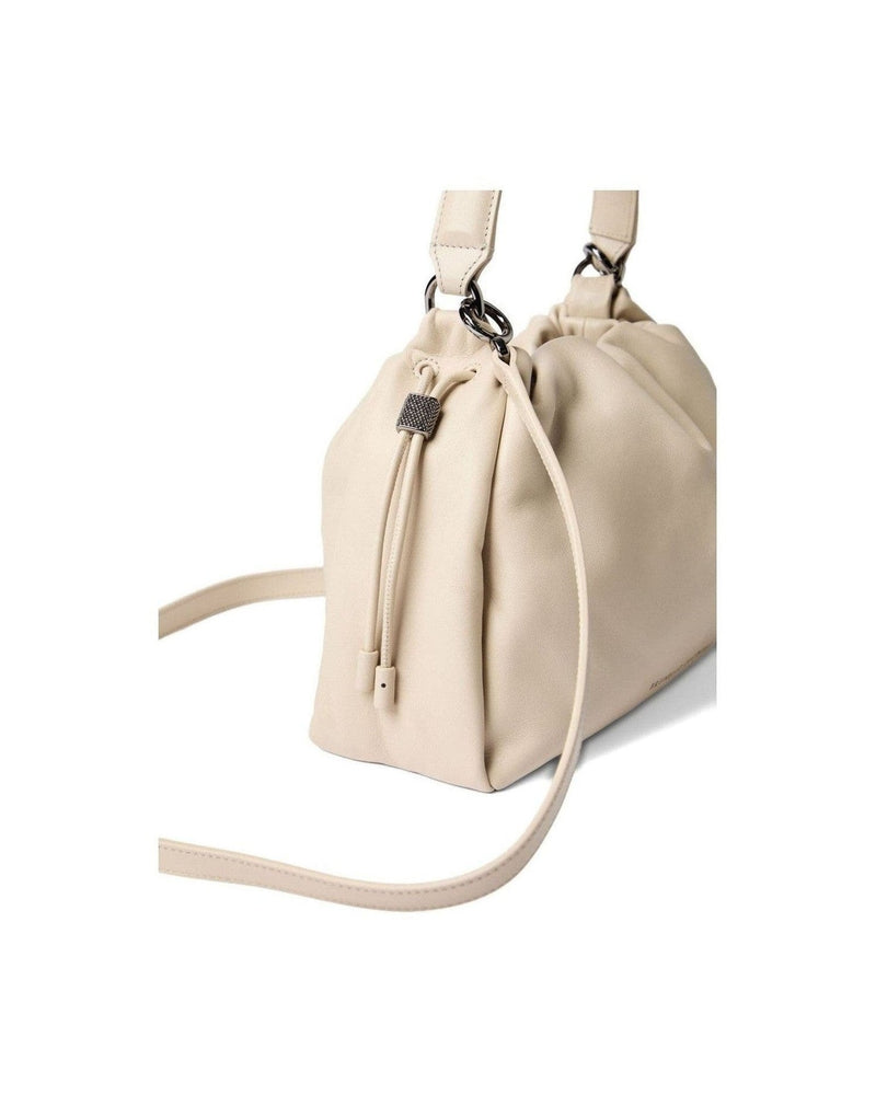 Brunello Cucinelli Leather Mellow Small Bucket Bag in Soft with Monili Glam Steals