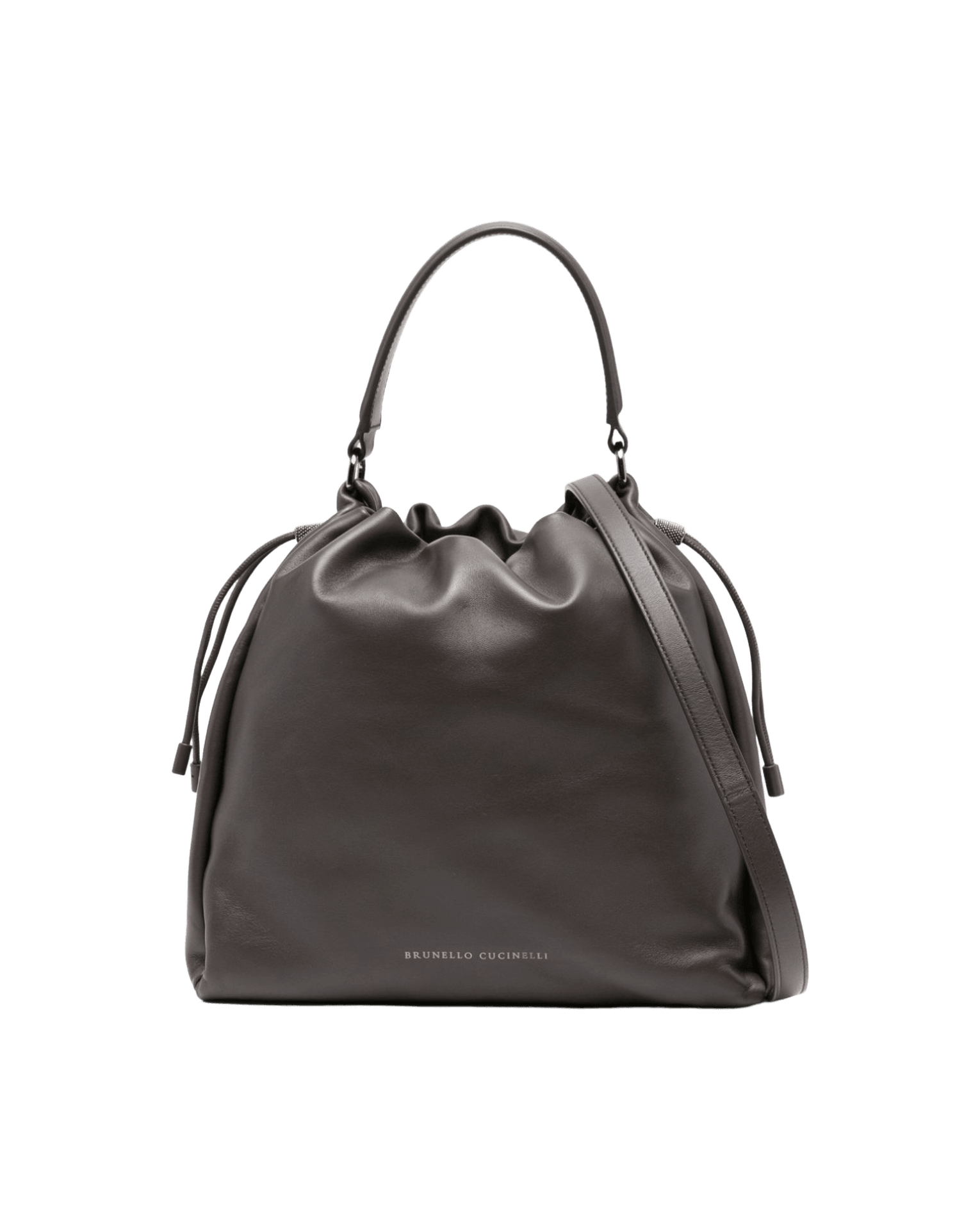 Brunello Cucinelli Leather Mellow Small Bucket Bag In Soft With Monili Glam Steals