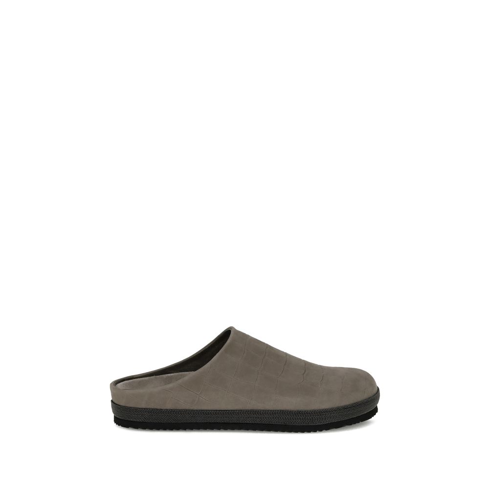 Brunello Cucinelli Leather Sabots Glam Steals