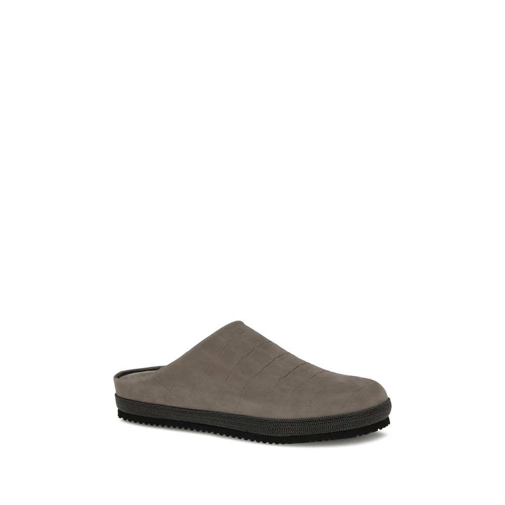 Brunello Cucinelli Leather Sabots Glam Steals