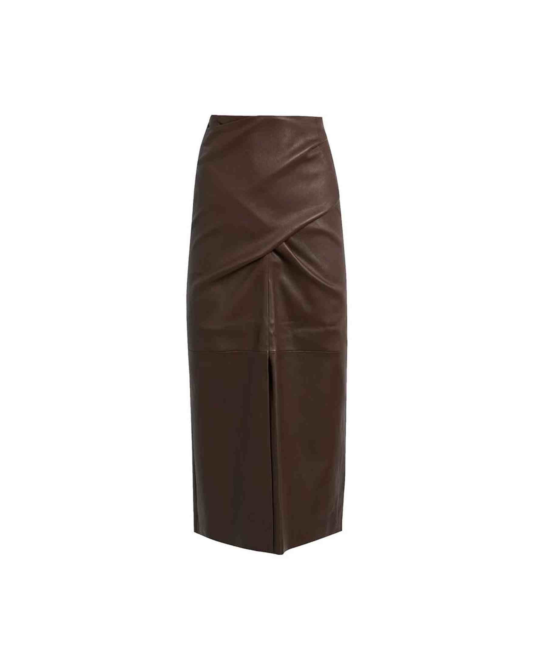 Brunello Cucinelli Leather Skirt Glam Steals