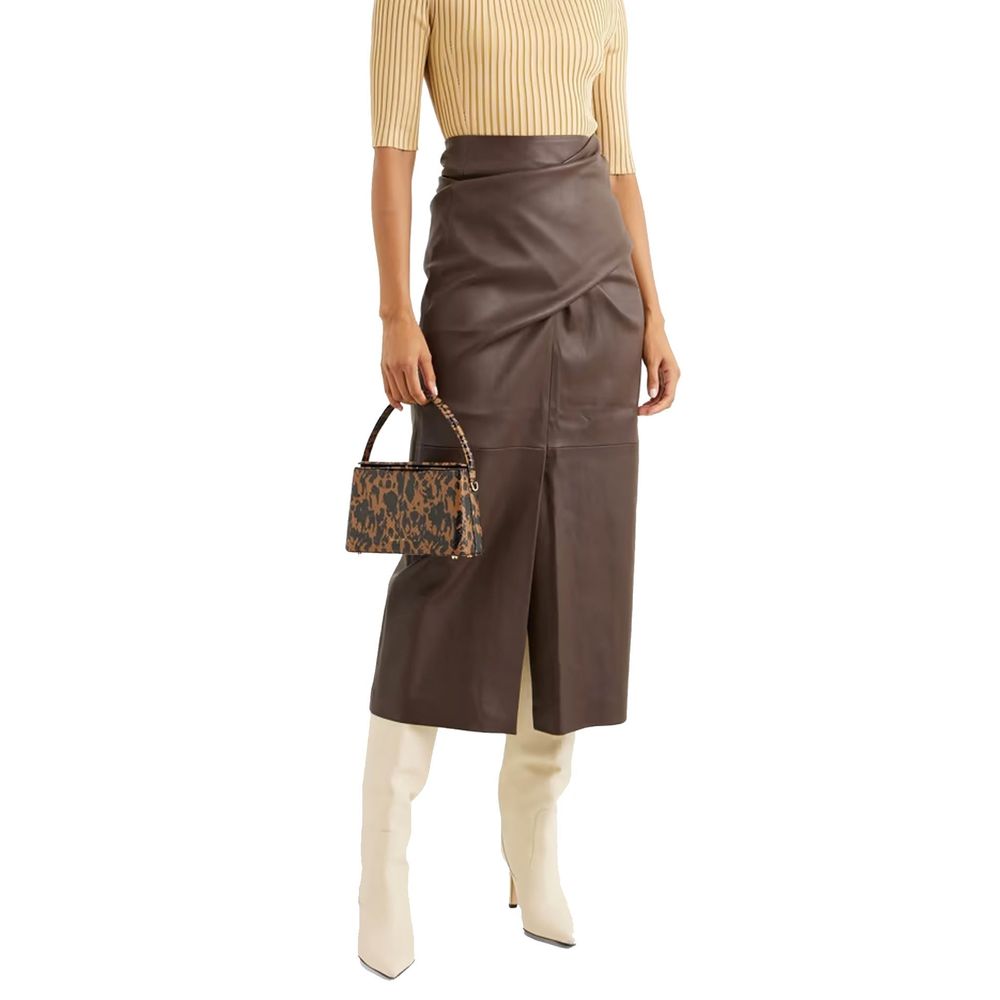 Brunello Cucinelli Leather Skirt Glam Steals