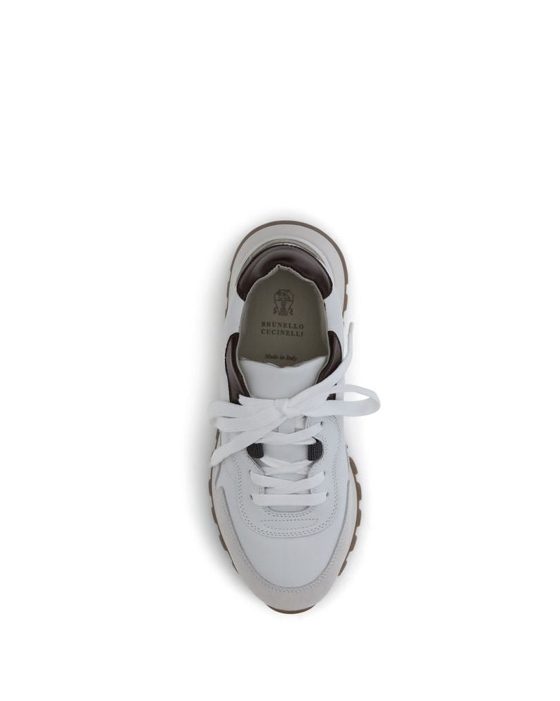 Brunello Cucinelli Leather Sneakers with Shiny Details Glam Steals
