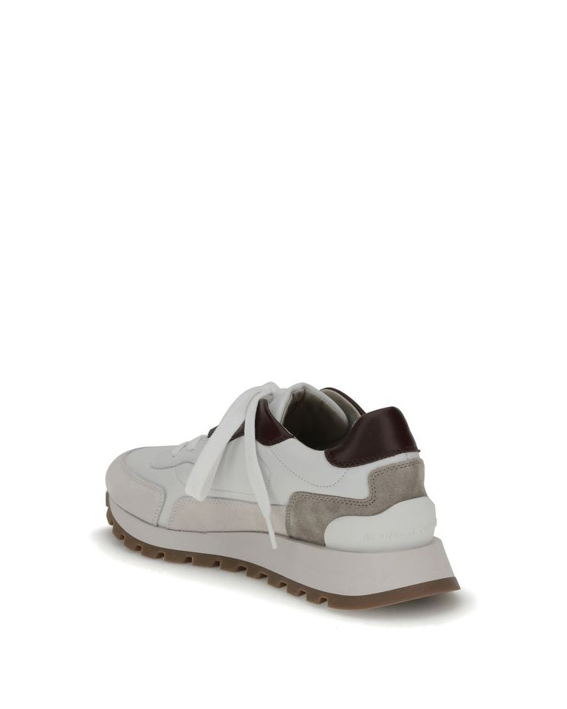 Brunello Cucinelli Leather Sneakers with Shiny Details Glam Steals
