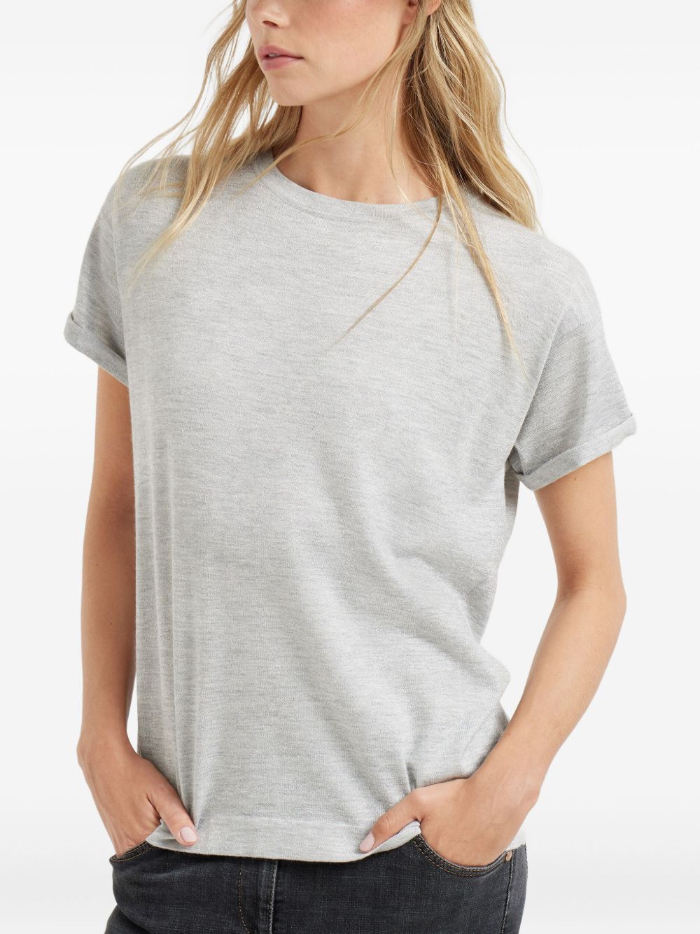 Brunello Cucinelli Light Grey T-shirt and Polo Glam Steals