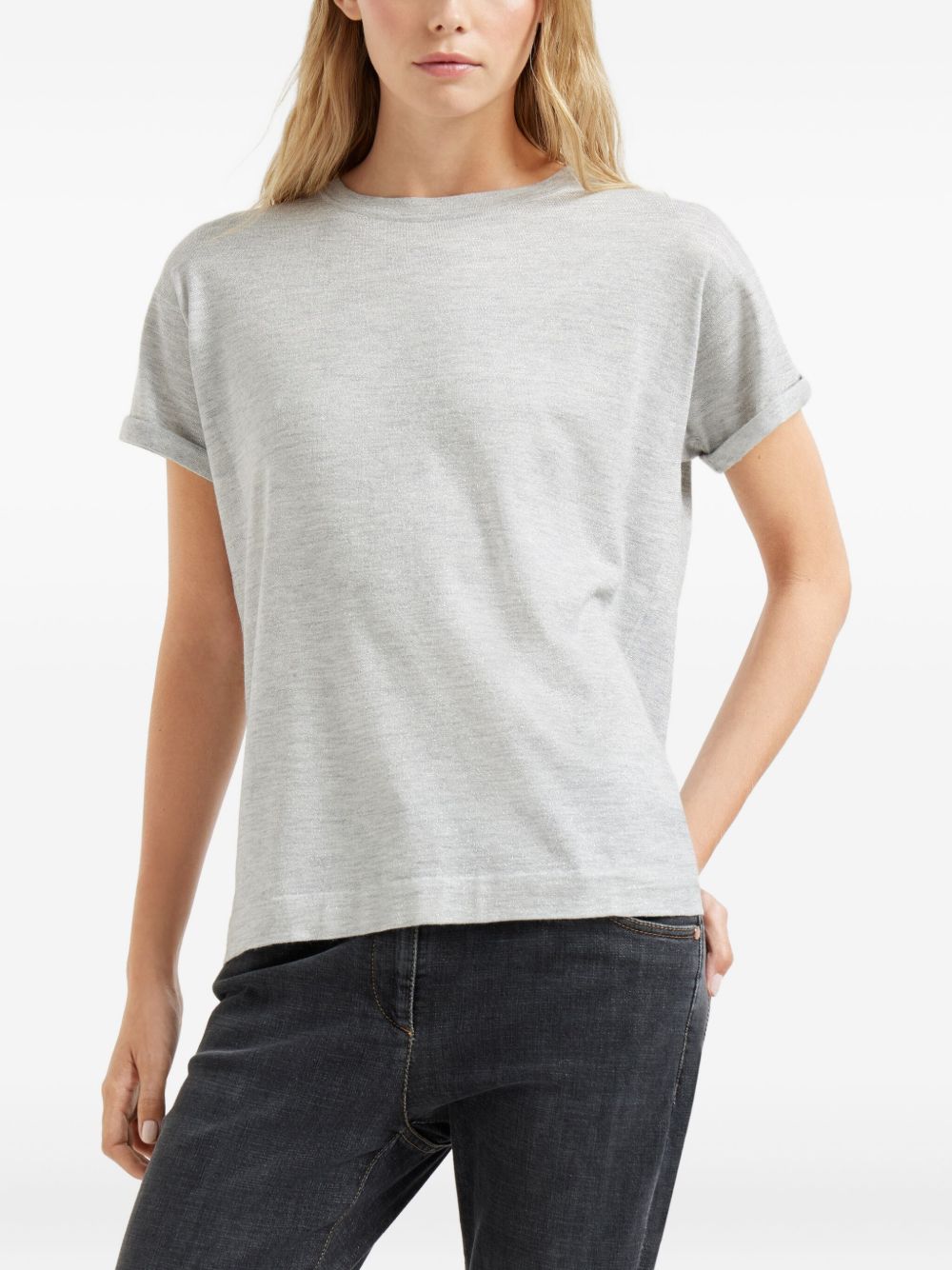Brunello Cucinelli Light Grey T-shirt and Polo Glam Steals