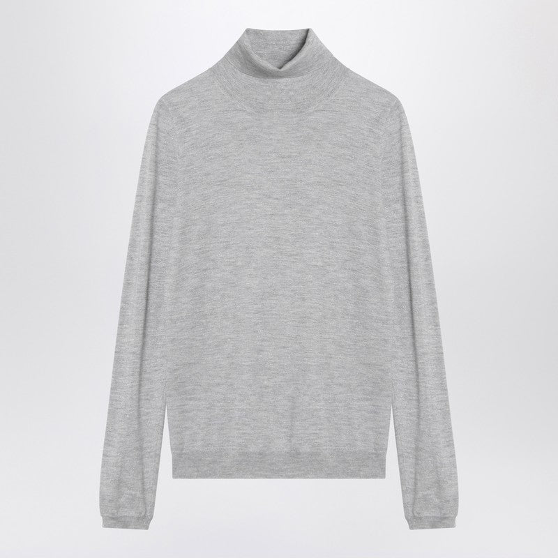 Brunello Cucinelli Light Grey Turtleneck in Cashmere Blend Glam Steals