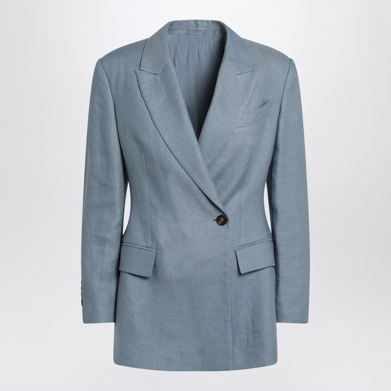 Brunello Cucinelli Linen Avio Coloured Blend Jacket Glam Steals