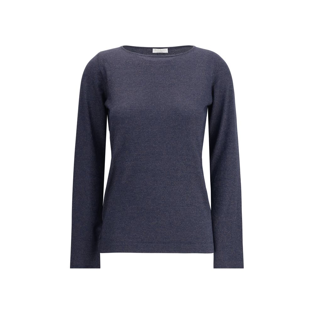 Brunello Cucinelli Long Sleeved Lurex Top Glam Steals