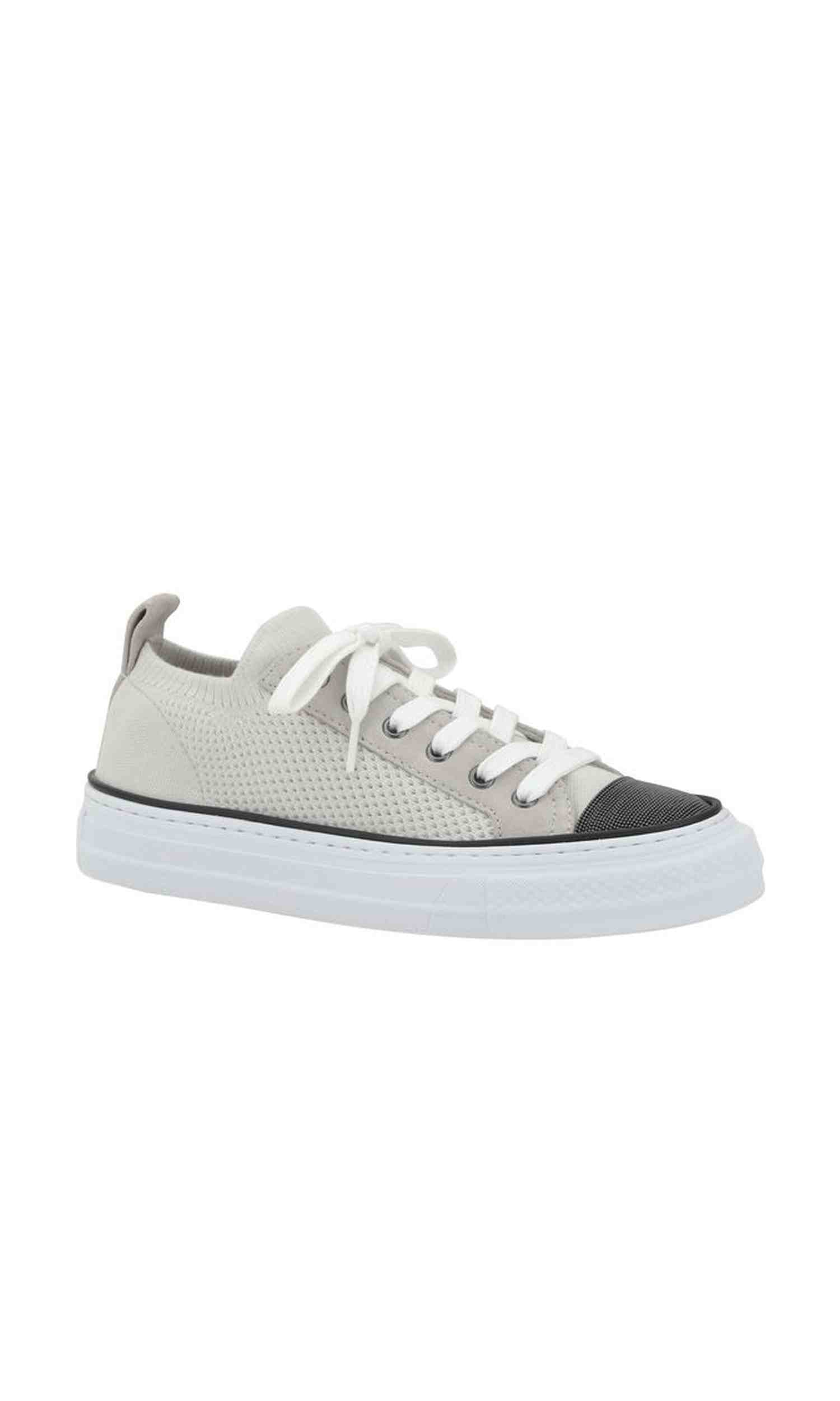 Brunello Cucinelli Mesh Cotton And Suede Sneakers Glam Steals