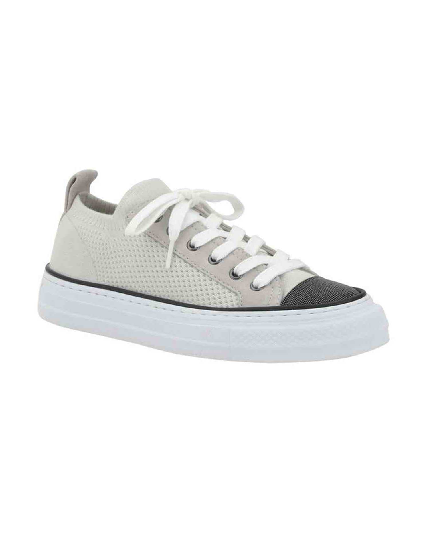 Brunello Cucinelli Mesh Cotton And Suede Sneakers Glam Steals