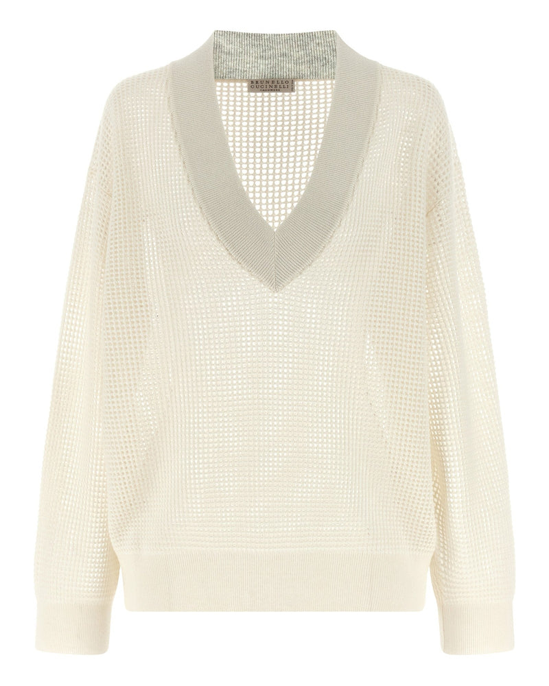 Brunello Cucinelli Mesh Net Sweater Glam Steals