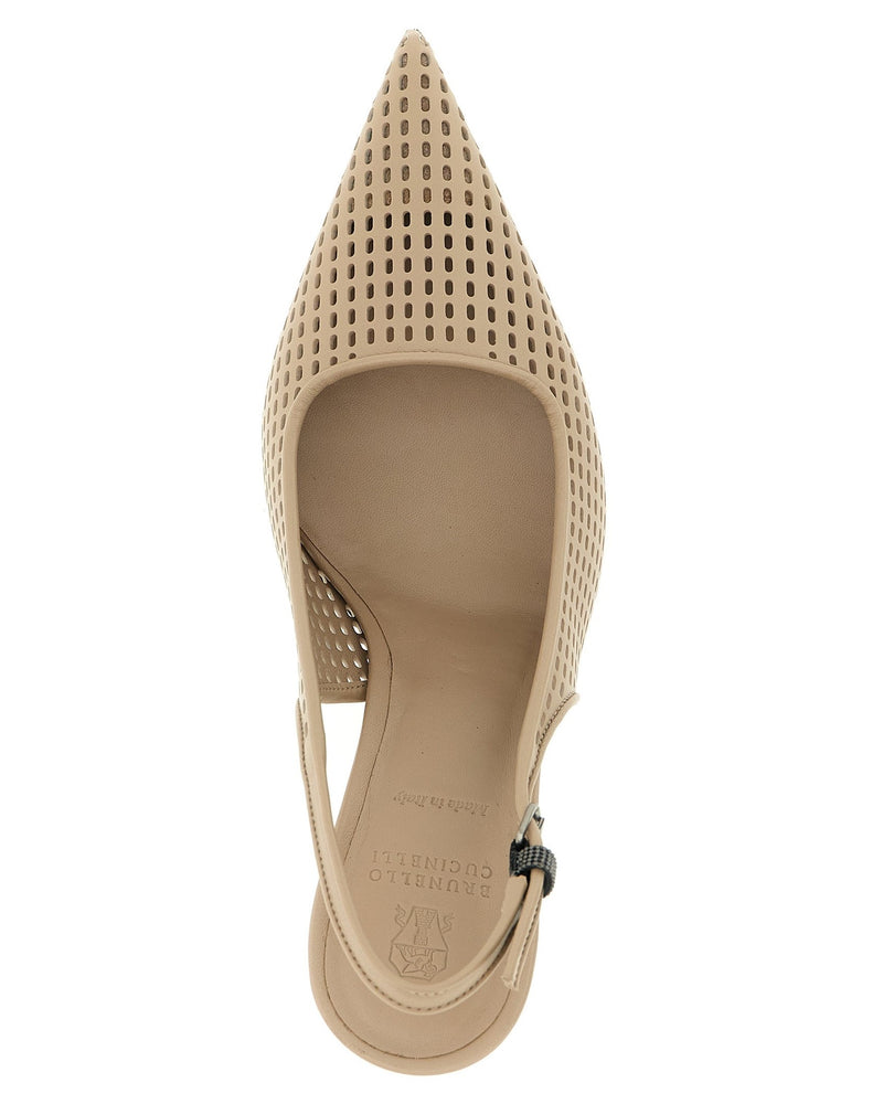 Brunello Cucinelli Net Calf Slingback Glam Steals