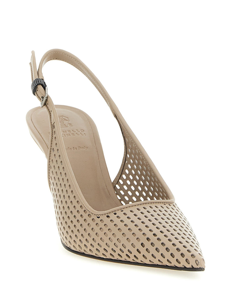 Brunello Cucinelli Net Calf Slingback Glam Steals