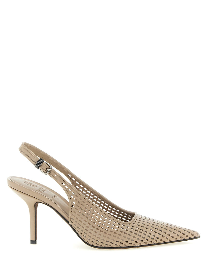 Brunello Cucinelli Net Calf Slingback Glam Steals