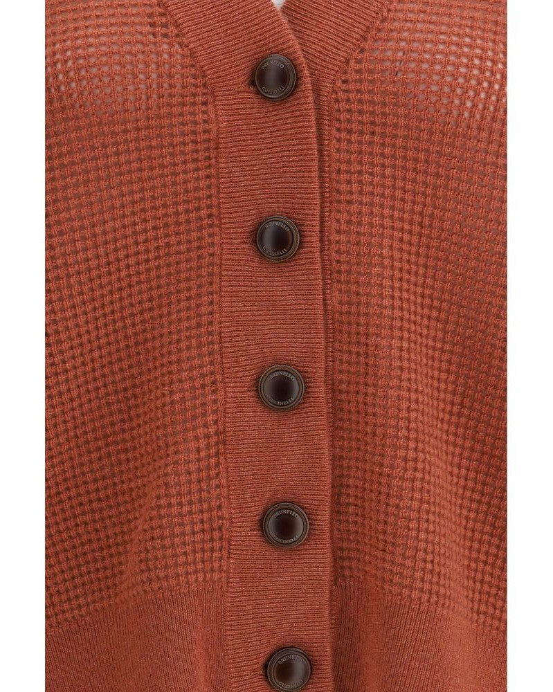 Brunello Cucinelli Orange Cashmere Cardigan Glam Steals