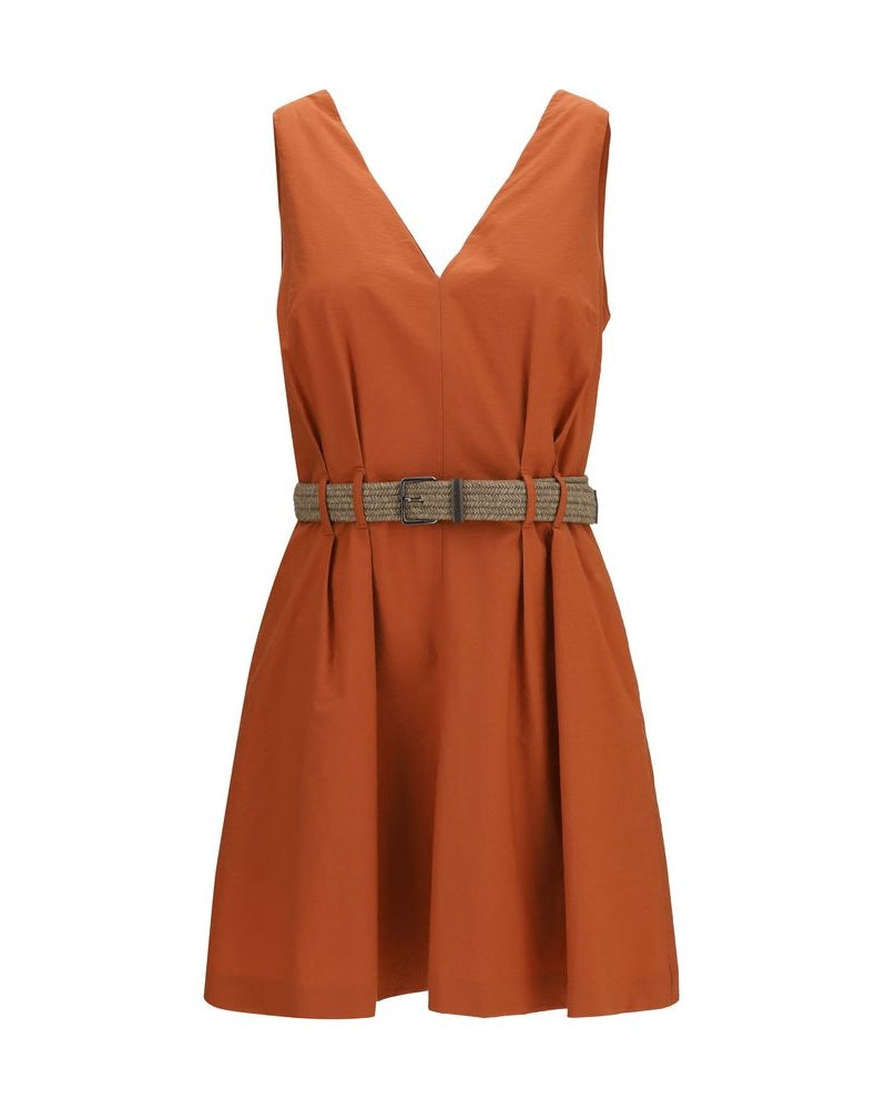 Brunello Cucinelli Orange Cotton Casual Dress
