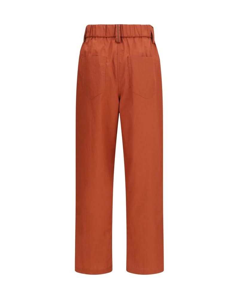Brunello Cucinelli Orange Cotton Casual Pant Glam Steals