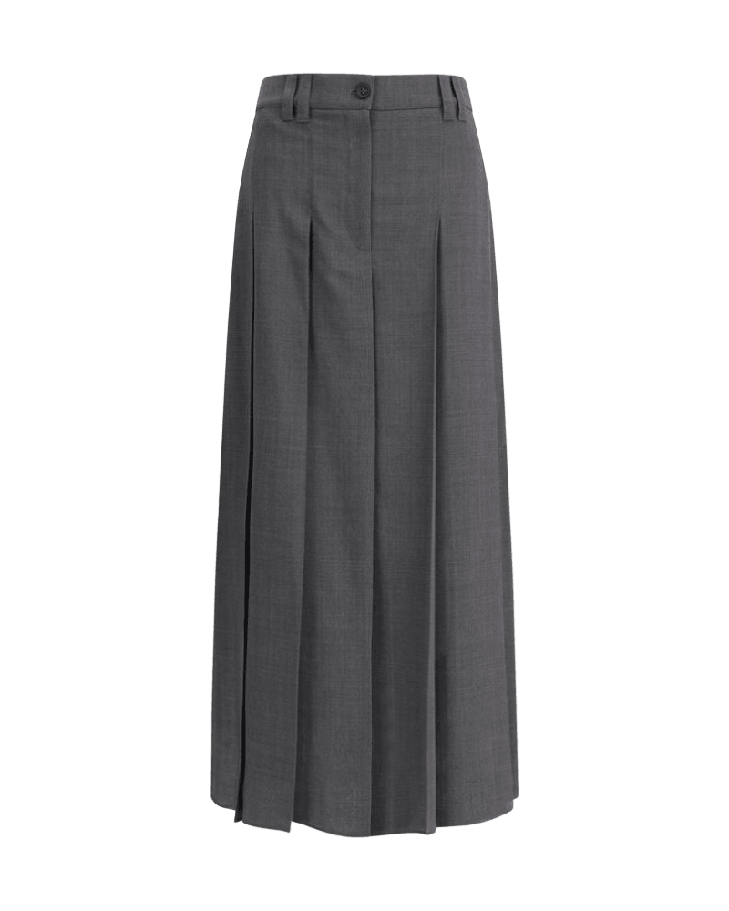 Brunello Cucinelli Pleated long Skirt in virgin wool techno gauze Glam Steals