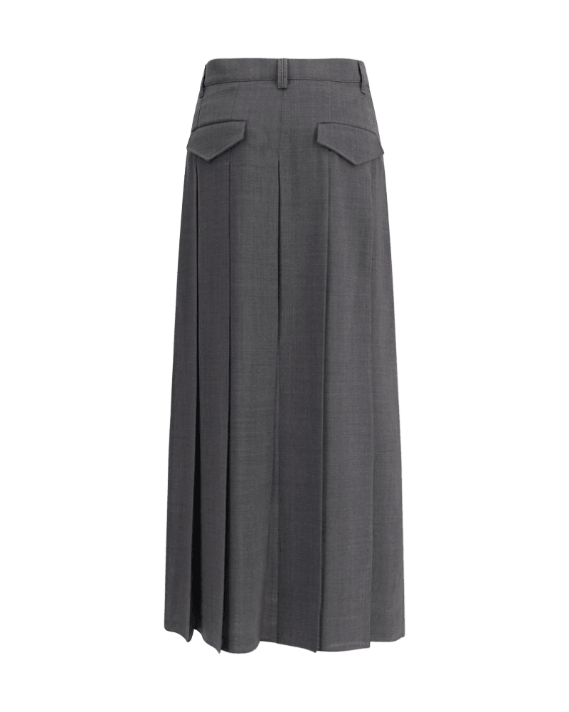 Brunello Cucinelli Pleated long Skirt in virgin wool techno gauze Glam Steals