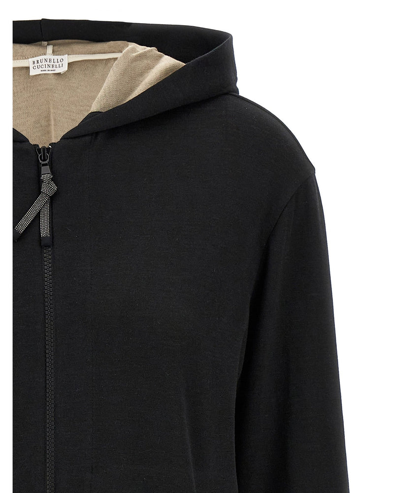Brunello Cucinelli Precious Zipper Pull Hoodie Glam Steals