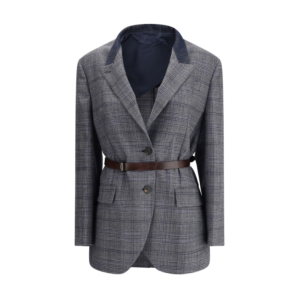 Brunello Cucinelli Prince Of Wales Pattern Blazer Glam Steals