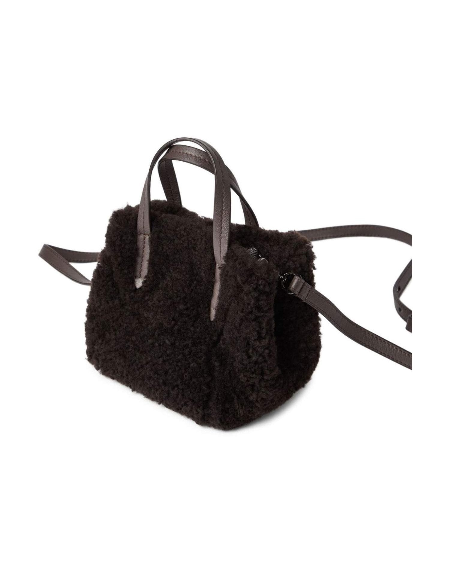 Brunello Cucinelli Shearling Bc Duo Mini Bag in Curly with Monili Glam Steals