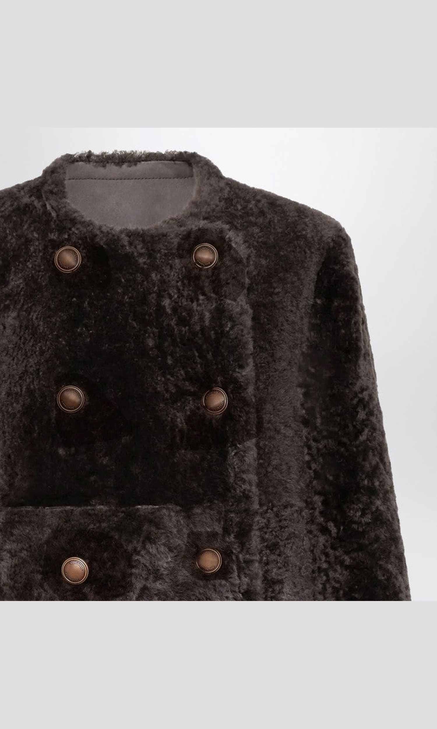 Brunello Cucinelli Shearling Reversible Cropped Fuzzy Jacket Glam Steals