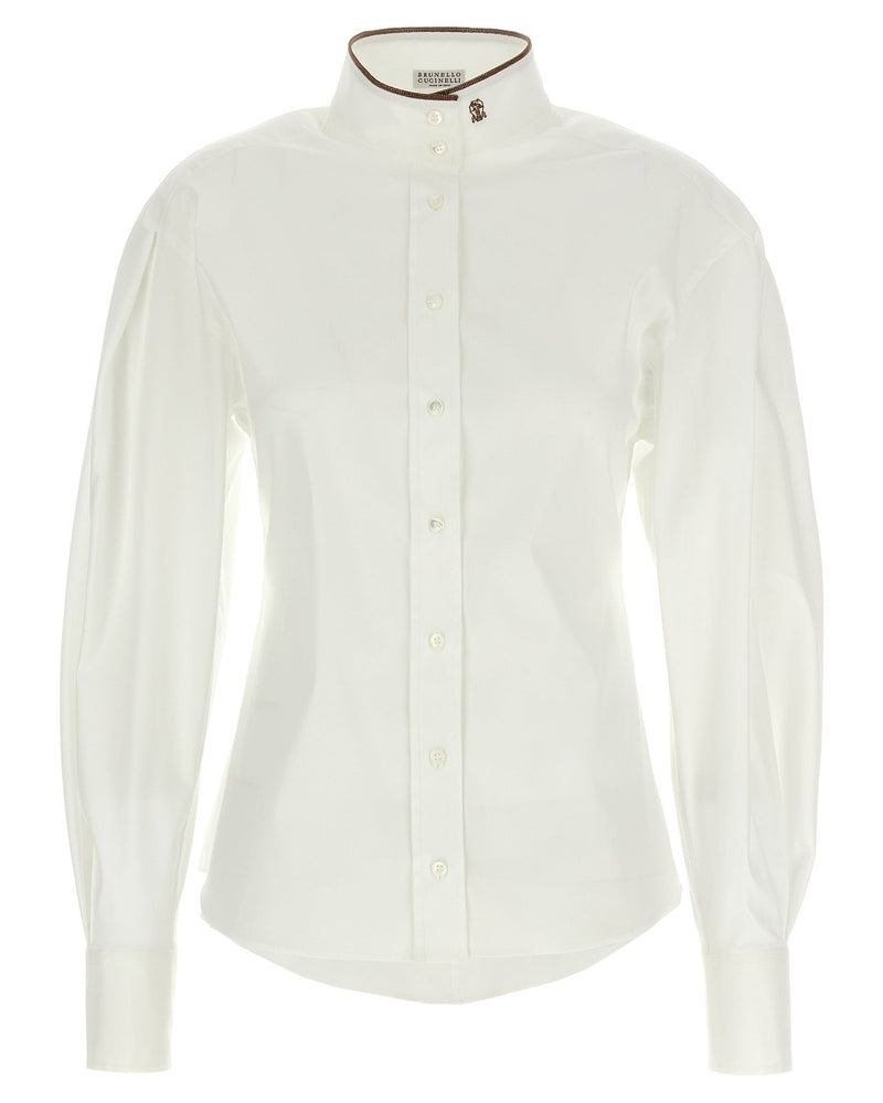 Brunello Cucinelli Shiny Collar Detail Shirt Glam Steals