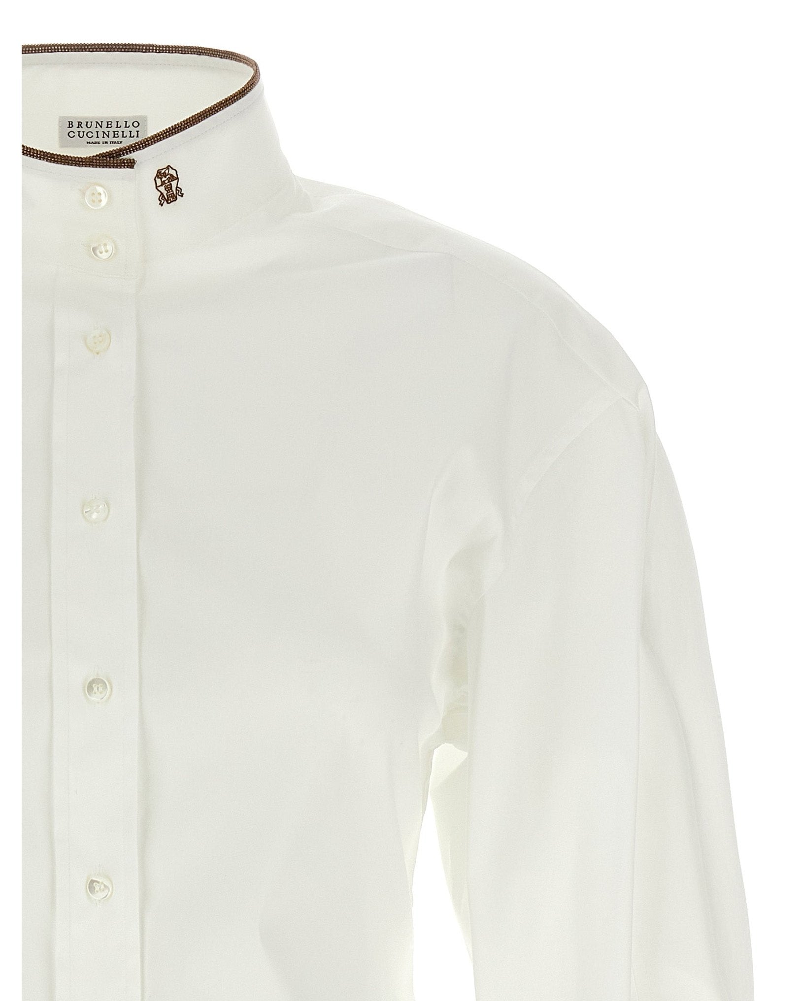 Brunello Cucinelli Shiny Collar Detail Shirt Glam Steals